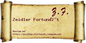 Zeidler Fortunát névjegykártya